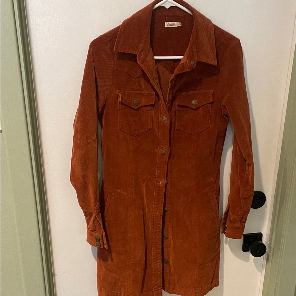 Fahrety corduroy dress burnt orange